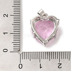 Anhänger aus Platin-Messing mit Mikropflaster und Zirkonia&nbsp;KK-C072-37P-03