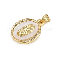 Pendentifs avec zircon cubiques à micro-pavés en laiton&nbsp;KK-D376-07G
