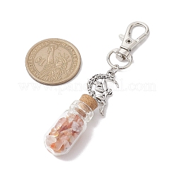 Bouteille de vœux en verre avec éclat de pierre précieuse à l'intérieur des décorations pendantes&nbsp;HJEW-JM01991