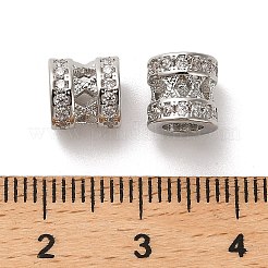 Perle di zirconi cubici trasparenti in micro pavè di ottone&nbsp;KK-B110-09P