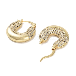 Pendientes de aro gruesos de circonita cúbica con micropavé de latón para mujer&nbsp;EJEW-E310-19G