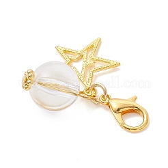 Perles rondes en acrylique et pendentifs en alliage&nbsp;HJEW-JM04639