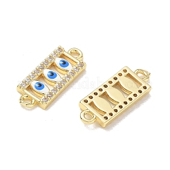 Ciondoli connettore in ottone con micro pavé di zirconi chiari&nbsp;CU-CBA6305-11G