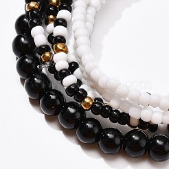 Set di braccialetti elastici con perline di semi di vetro&nbsp;BJEW-JB07175