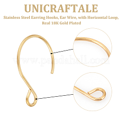 Crochets de boucles d'oreilles en acier inoxydable 304 avec placage ionique (IP)&nbsp;STAS-UN0058-96G