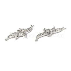 Verbindungsanhänger mit durchsichtigem Zirkonia-Pavé aus Messing&nbsp;KK-E068-VB381