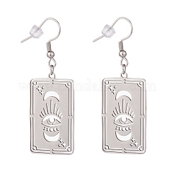 Pendientes colgantes con dije hueco y temática de chakras que no se deslustran&nbsp;EJEW-JE04719
