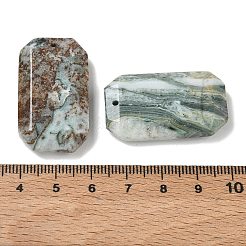 Pendentifs en jaspe vert indien naturel à lignes&nbsp;GG-CBAD7AB-02A
