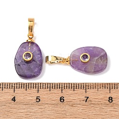 Natürlichen Amethyst Edelsteinanhänger&nbsp;G-P628-02G-06