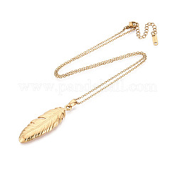 Collane con ciondolo in acciaio inossidabile 304&nbsp;NJEW-T018-28G