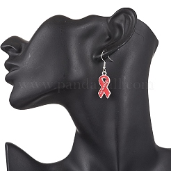 7 stücke 7 arten awareness ribbon thema legierung emaille baumeln ohrringe&nbsp;EJEW-JE06455