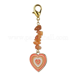 Décoration pendentif en émail en alliage de coeur&nbsp;HJEW-JM01462