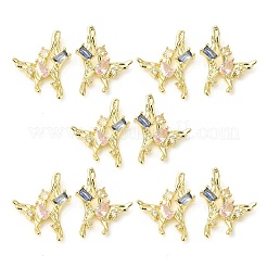 Aretes de mariposa con circonitas cúbicas de colores&nbsp;EJEW-H092-04G