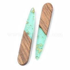 Pendentifs en résine transparente et bois de noyer&nbsp;RESI-S389-039A-B02