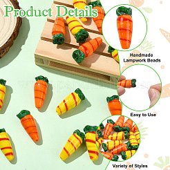 16pcs 2 Farben handgemachte Bunte Malerei-Perlen&nbsp;LAMP-CJ0003-17