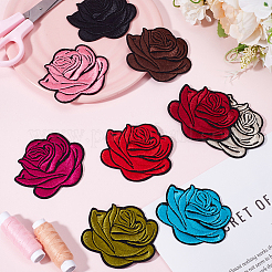 18 Stück selbstklebender Aufnäher mit Blumenstickerei in 9 Farben zum Aufbügeln und Aufnähen&nbsp;DIY-CY0001-22