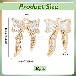 Latón micro pavimenta claro cubic zirconia encantos&nbsp;FIND-BC0013-57B