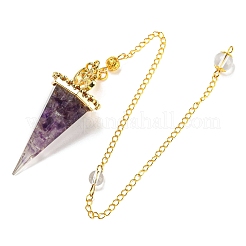 Große Wünschelrutenpendel aus natürlichem Amethystsplitter und Harz&nbsp;G-H293-02G-06