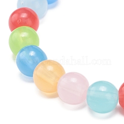 Bracelet extensible en perles rondes en acrylique imitation jade pour enfants&nbsp;BJEW-JB08721-02
