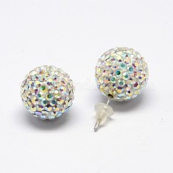 925 orecchini a bottone in argento sterling con strass di cristallo austriaco&nbsp;SWARJ-D470-101