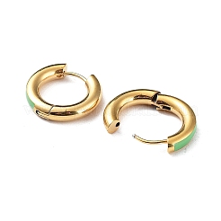 Pendientes de aro de acero inoxidable 304 chapados en oro real de 18k&nbsp;UA1409-3