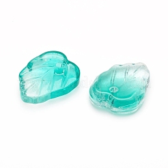 Encantos de vidrio transparente de dos tonos&nbsp;X-GLAA-H016-15