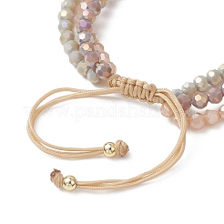 Mehrsträngige Armbänder aus galvanisierten Imitations-Jade-Glasperlen&nbsp;BJEW-JB13309