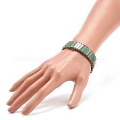Bracelet rectangle en perles d'aventurine verte naturelle&nbsp;BJEW-JB08198-03