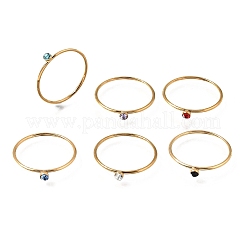 Anelli da donna in acciaio inossidabile 304 con strass&nbsp;SA-CBAB767-26C-G