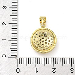 Placage de crémaillère en laiton micro pavé pendentifs en zircone cubique claire&nbsp;KK-Z063-23G