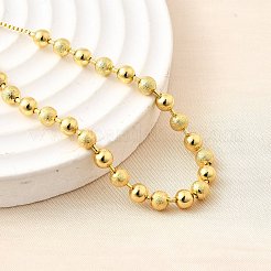 Pulseras deslizantes de cuentas redondas de latón para mujer&nbsp;BJEW-D317-13A-G