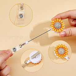 4 Stück 2 Farben Sonnenblumenharz & Strass-Jojo&nbsp;DIY-FH0009-73