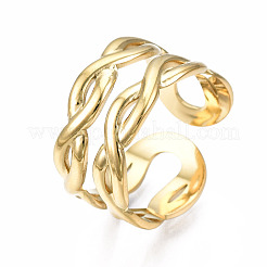 Bague de manchette ouverte torsadée en acier inoxydable 304&nbsp;RJEW-T023-06G