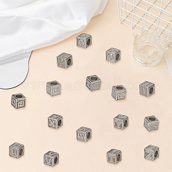 26 Stück 26 Stile 304 Edelstahl Würfelperlen&nbsp;STAS-PA0001-03