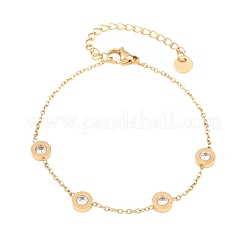 Bracelets à maillons en acier inoxydable 304 sertis de strass pavés&nbsp;SA-D001-04B-G