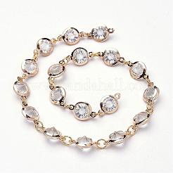 Eisen Acryl Strass handgemachte Ketten&nbsp;AJEW-JB00250