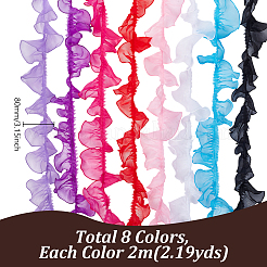 16 m 8 Farben Polyester-Spitzenbänder&nbsp;DIY-GA0008-45