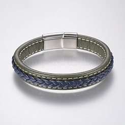 Las pulseras de cuero trenzadas&nbsp;BJEW-H561-07