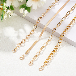 4 pièces 4 style alliage gourmette & câble & trombone & chevrons chaîne bracelets ensemble pour hommes femmes&nbsp;BJEW-AN0001-13