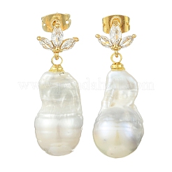Pendientes colgantes de latón con micro circonitas cúbicas para mujer&nbsp;EJEW-JE07279-01