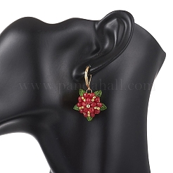 Boucles d'oreilles à levier en jade malaisien naturel et perles de verre&nbsp;EJEW-MZ00700-02