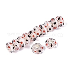 Perline europee realizzate a mano con nucleo in vetro lavorato a lume&nbsp;LAMP-Q042-02A