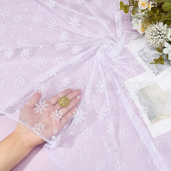 Weihnachts-Nylon-Gazestoff mit Schneeflockenmuster&nbsp;AJEW-WH0314-910B