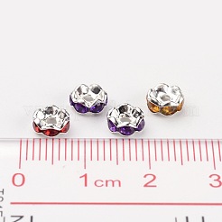 Messing Acryl Strass Abstandsperlen&nbsp;X-RSB6mm