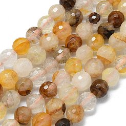 Brins de perles de quartz hématoïde jaune naturel&nbsp;G-B165-A07-8mm