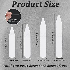 100 Stück 4 Stile PVC-Hemdkragenstäbchen&nbsp;DIY-CN0003-59
