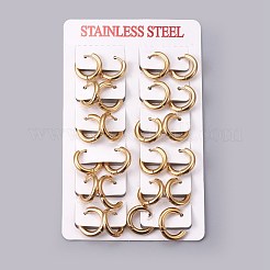 Boucles d'oreilles créoles en acier inoxydable 304 avec placage ionique (IP)&nbsp;EJEW-O087-06C