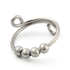 Anelli in ottone con perline girevoli&nbsp;RJEW-H542-01P