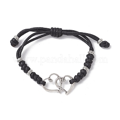 Braccialetti di fascino della lega del cuore&nbsp;BJEW-JB11503-02