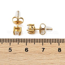 Orecchini a bottone con strass in acciaio inossidabile 304&nbsp;EJEW-G423-16G-01